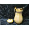Image 1 : A Victorian yellow ground jug, washbowl and soap dish.  (AF)