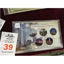 5 Piece 9-11 Anniversary Twin Towers Quarter Collection