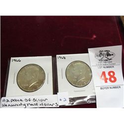 2 Pack of Silver Kennedy Half Dollars