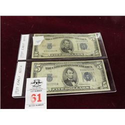 Pair of 1934 $5 Early Notes