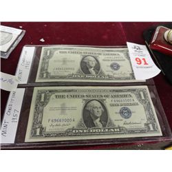 Pair of Silver Certificates - 1935 - 1957