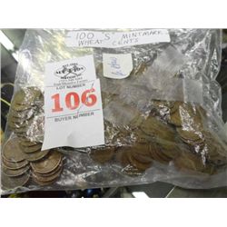 100 "S" Mint Mark Wheat Cents