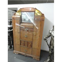 Art Deco Mirrored Accent Armoire