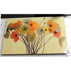 Floral Art - Pumkin Poppies I  Laminated On Board -by Shirley Novak 42.5" x 32.5"