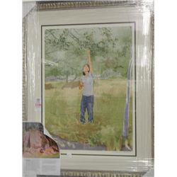 25 x 18 Limited Edtion Serigraph "The Apricot Picker" by William Nelson - Signed by the Artist on Lo