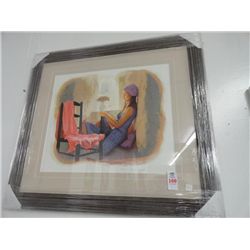 20.75 x 24.5 Lithograph "Girl At The Window" by Sandu Liberman - Hand Signed in Pencil, Lower Right