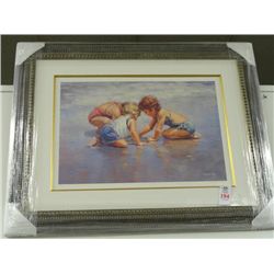 15.75 x 23.25 Lithograph "Beach Bums" by Lucelle Raad - Signed Lower Right