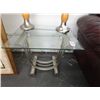 Image 2 : Brushed Metal Glass Top Table Set (3)