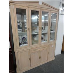 Pickled Oak China Hutch