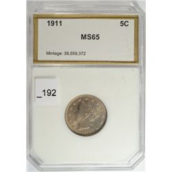 1911 V NICKEL PCI MS-65 NICE COIN