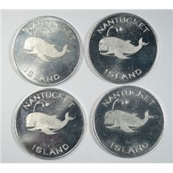 LOT OF 4 1964 NANTUCKET ISLAND WHALE MONEY