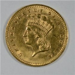 1856 $1 GOLD TYPE 3 AU+