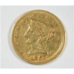 1853 $2.50 GOLD LIBERTY NICE CIRC FINE/VF NO DAMAGE