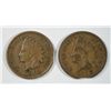 Image 1 : 2 EDGE CLIP ERROR INDIAN HEAD CENTS 1899, 1902  NICE CIRC COINS