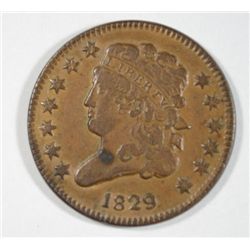 1829 HALF CENT SHARP XF WELL STRUCK