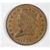 Image 1 : 1829 HALF CENT SHARP XF WELL STRUCK