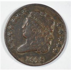 1828 HALF CENT 12 STARS VARIETY VF/XF SCRATCHES