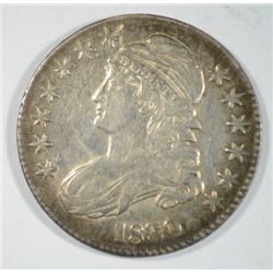 1830 BUST HALF DOLLAR  AU+ NICE OLD ALBUM TONE