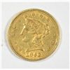 Image 1 : 1853 $2.50 GOLD XF/AU