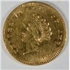 Image 1 : 1854 $1 TYPE 2 GOLD AU CLEANED