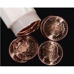 ONE ROLL ( 20 ) ONE OUNCE PIECES OF PURE COPPER