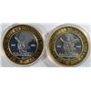 Image 2 : ( 2 ) COLLECTABLE LAS VEGAS SILVER CASINO TOKENS