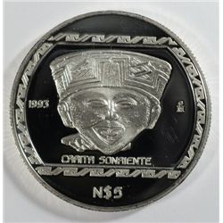 1993   Mexico  Onza 1 oz. silver  est $50-$55