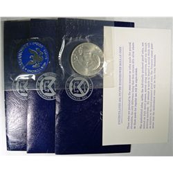 ( 4 ) 1971 UNC.EISENHOWER 40% SILVER DOLLARS IN ORIGINAL BLUE  PACKAGING