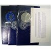 Image 1 : ( 4 ) 1971 UNC.EISENHOWER 40% SILVER DOLLARS IN ORIGINAL BLUE  PACKAGING
