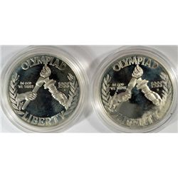 ( 2 ) 1988 UNITED STATES PROOF OLYMPIC  PROOF SILVER DOLLARS IN ORIGINAL CAPSULE