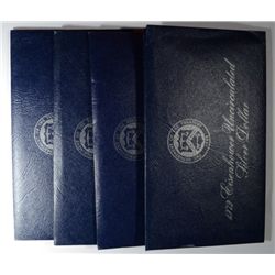 ( 5 ) NICE 1972 UNCIRCULATED 40%  SILVER EISENHOWER DOLLARS ( BLUE  ENVELOPES )