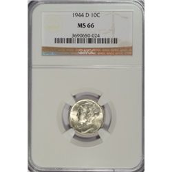 1944-D Mercury Dime NGC MS66 GEM