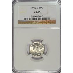 1945-D Mercury Dime NGC MS66 GEM