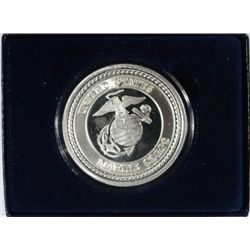 U S A Marine  1 oz. .999 silver round capsule and box  est $50-$55
