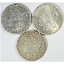 3 nice  circulated  Morgan $-80S-1902-1921  est $120-$130