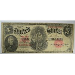 1907  $5 WOODCHOPPER  U S NOTE  VG  est $80-$85