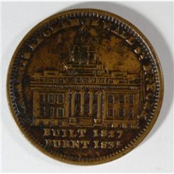 1837  HARD TIMES TOKEN MERCHANTS EXCHANGE NOT ONE CENT  XF