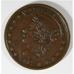 1837   HARD TIMES TOKEN  NOT ONE CENT for TRIBUTE