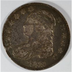 1833  Bust half $ F/VF rim dings est $55-$60