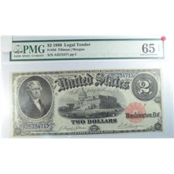 FR 56 1880 $2 LEGAL TENDER PMG 65 EPQ SUPERB!