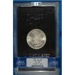 1881 CC MORGAN DOLLAR NGC MS 65 GSA/CARD