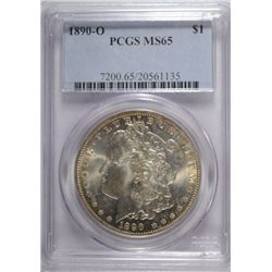 1890 O MORGAN DOLLAR PCGS MS 65 GEM