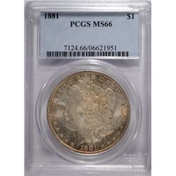 1881 MORGAN DOLLAR PCGS MS 66 SPECTACULAR