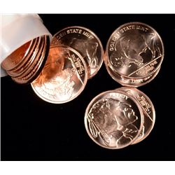 ONE ROLL ( 20 ) ONE OUNCE PIECES OF PURE COPPER