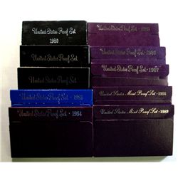 U.S. PROOF SETS OF THE 80'S IN NICE ORIGINAL PACKAGING
