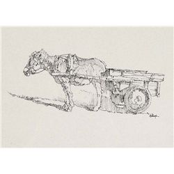 Burro with Cart by Hulings, Clark