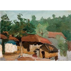 Village Scene by Gaspard, Leon
