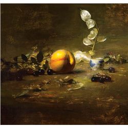 Peach, Bird Feeder & Silver Dollars by Leffel, David