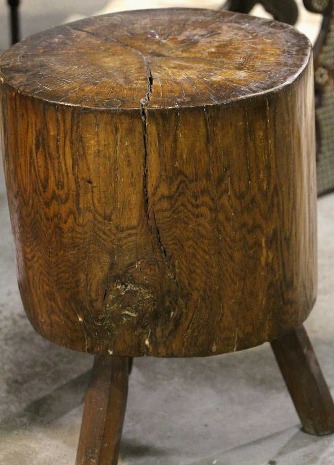 Primitive Butcher Block End Table