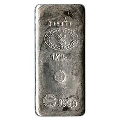 Silver Bars: Random Manufacturer 1 Kilo (32.15 oz) Bar